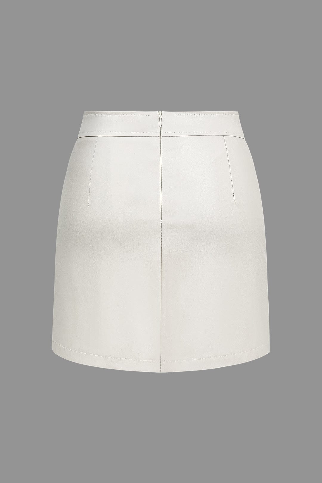 Selene | Moderne Kunstlederen Minirok met Zijrits en Asymmetrische Split