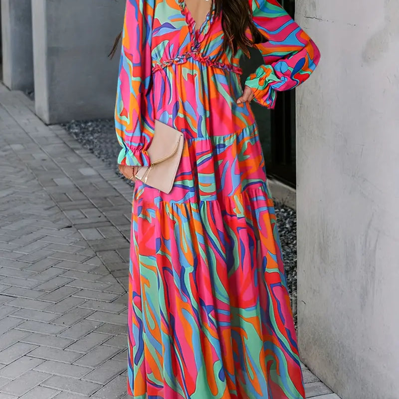 Renée-Sophie™ Romantische Bloemen Maxi Jurk