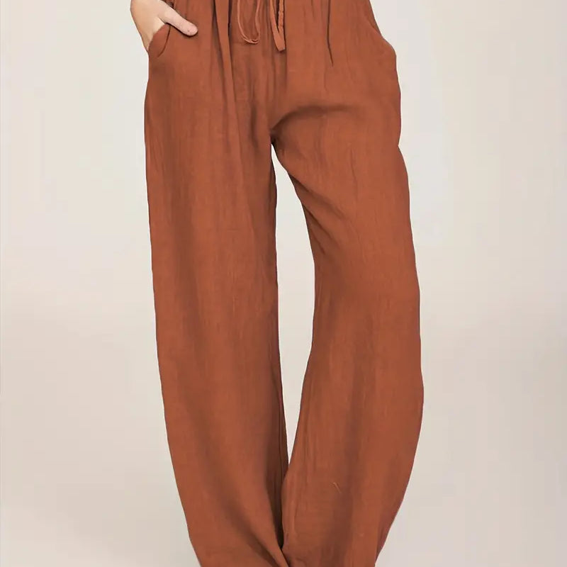 Nicole™ Dames Losse Linnen Broek