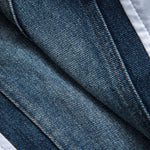 Sunniva | Cropped Blouse met Denim Korsetten en Volumineuze Mouwen
