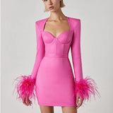 Sofia | Elegante Minidress met Veerdetails