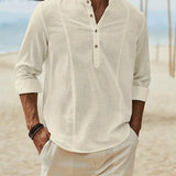 Asher | Lichte strandshirt met staande kraag & ontspannen elegantie