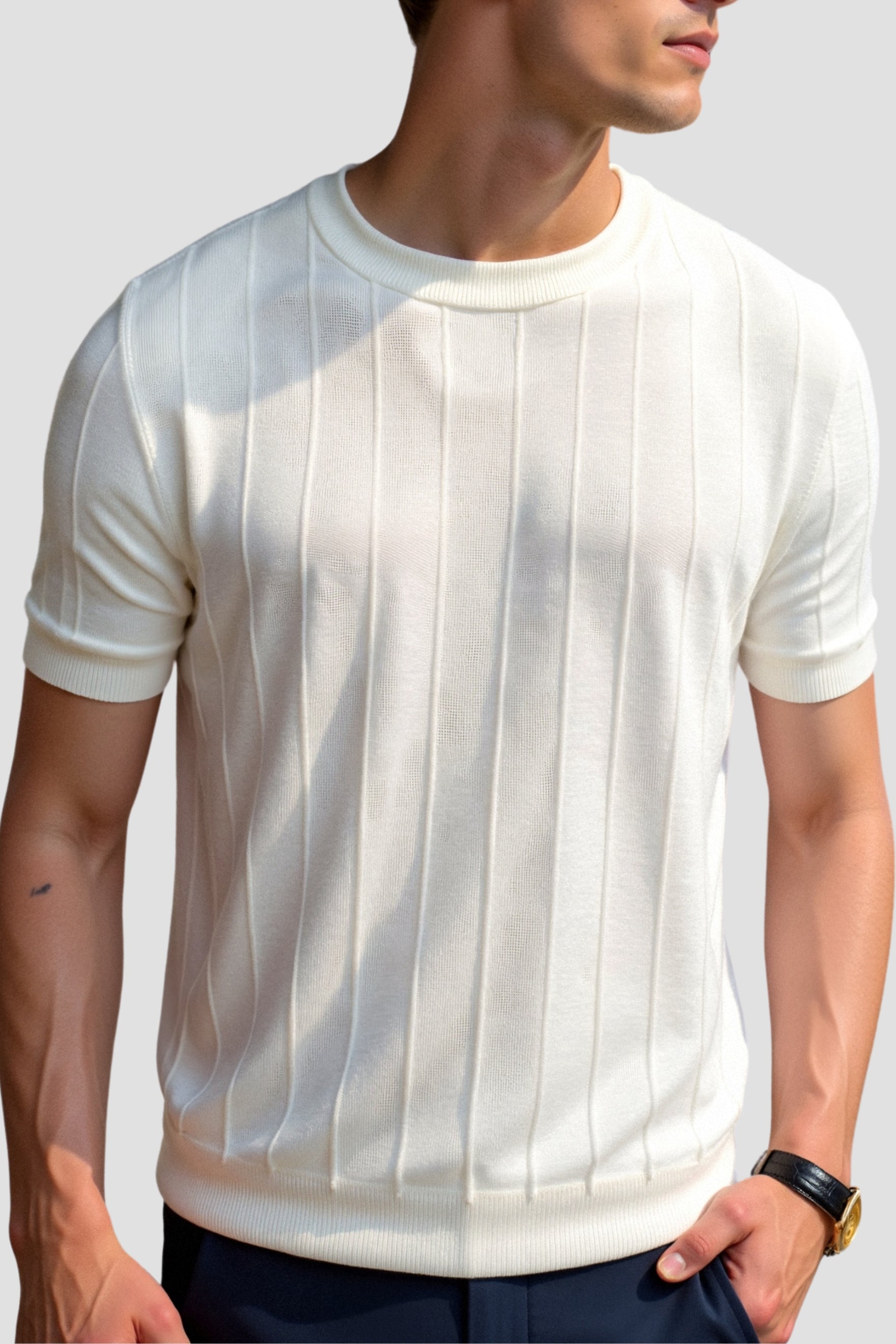 Oude Geld Classic Heavy O-Hals Gestreept T-Shirt