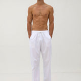 Leonardo | Heren-Loungebundhose in Wit met Kordelzug