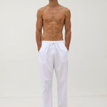 Leonardo | Heren-Loungebundhose in Wit met Kordelzug
