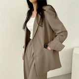 Athena | Effen Blazer- en Rechte Pantalon Set voor Dames