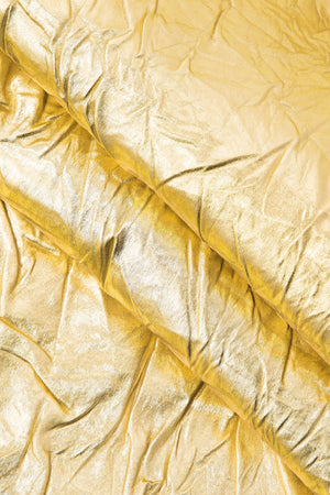 Elfriede | Glanzende Metallic-Midirok met Crinkle-effect en elastische tailleband