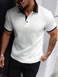 Heren Polo Structuur Korte Mouw Modern Fit