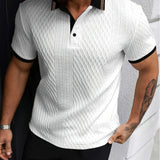 Heren Polo Structuur Korte Mouw Premium Fit