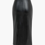 Ermelinda | Figuroverhevend Kunstleder-Midirok met Wickeloptiek, Decoratieve Gesp en Hoge Split