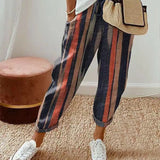 Dames Losvallende Broek met Print – Luchtige Wijde Zomerbroek met Elastische Taille