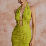 Maya | Sexy Rugloze Halter Minikleed met Rimpelingen – Zomer Party-Kleed voor Heisse Nachten