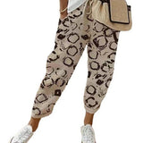 Dames Losvallende Broek met Print – Luchtige Wijde Zomerbroek met Elastische Taille