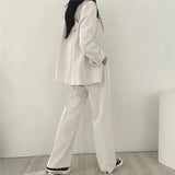 Athena | Effen Blazer- en Rechte Pantalon Set voor Dames