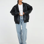 Sophia | Oversized PU-Leren Jas Dames – Modieuze Look, Hoogwaardig Kunstleer