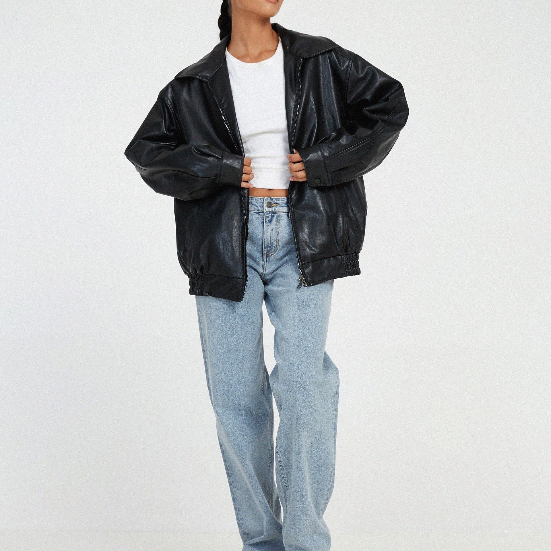 Clara | Oversized Kunstlederen Jas