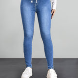 Jegging – Slim Fit Stretchbroek met Elastische Taille en Denim Look jeans