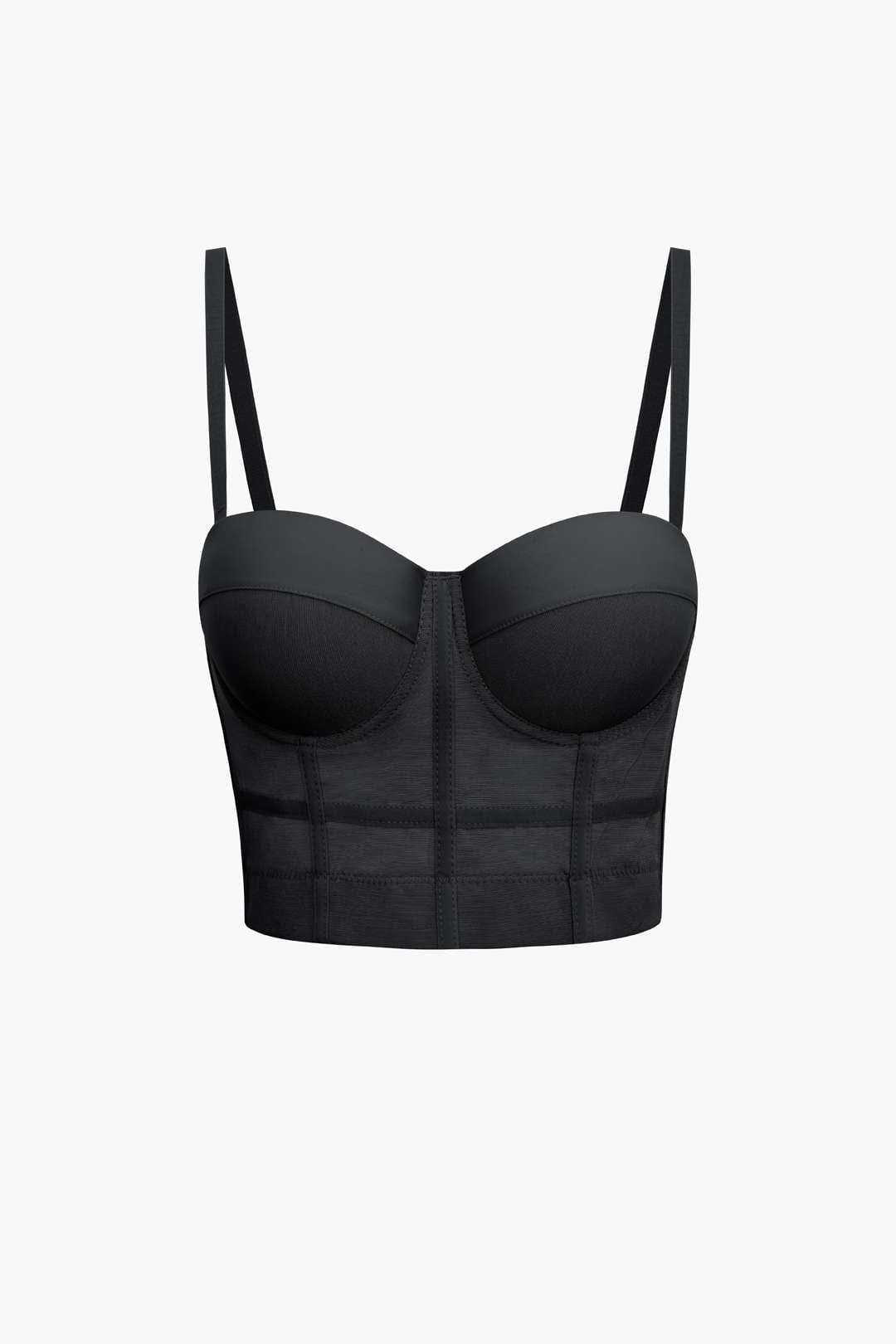 Ida | Figuuraccentuerende Bustier-top met Beugelcups en Transparante Mesh-Structuur