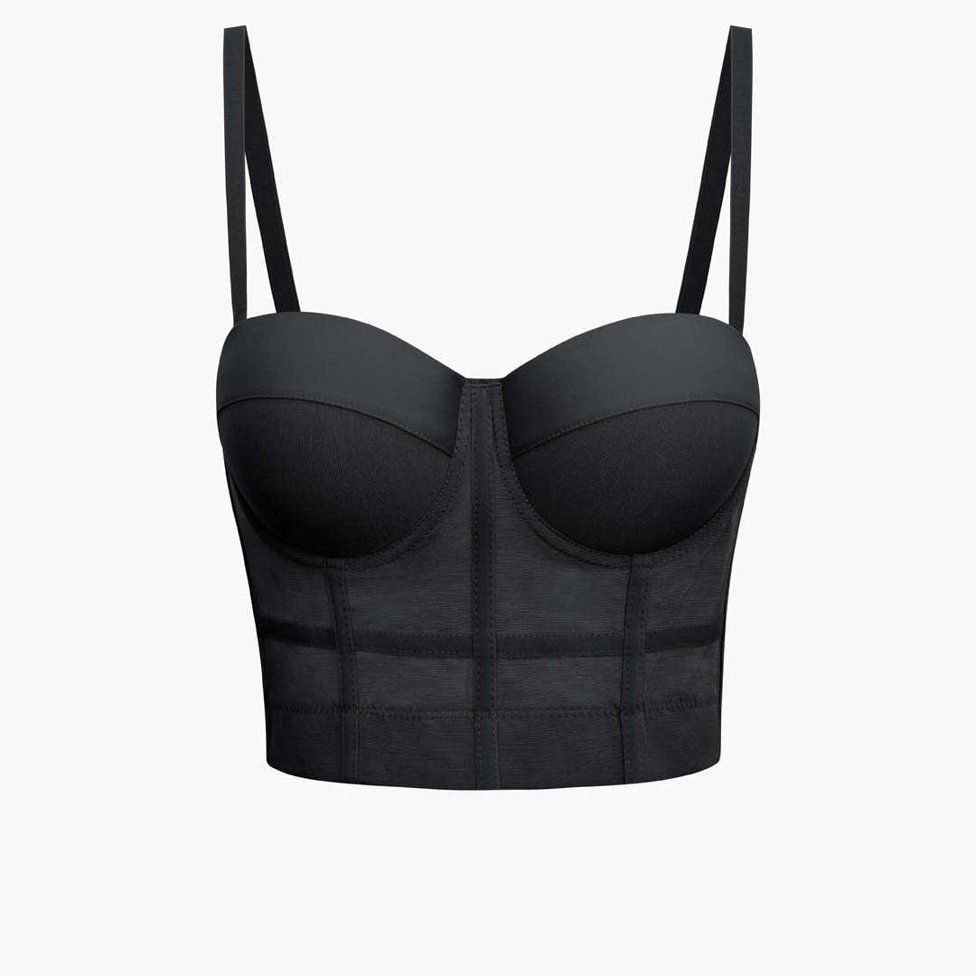 Ida | Figuuraccentuerende Bustier-top met Beugelcups en Transparante Mesh-Structuur