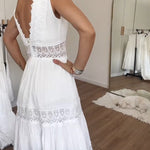 Elegante Midi Zomerkleed met Kant & V-hals – Vrouwelijk & Luchtig