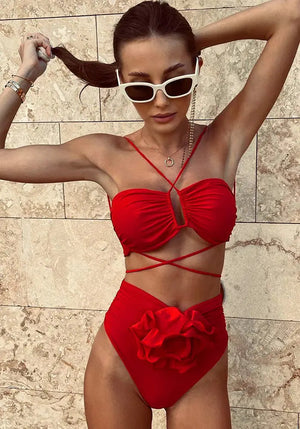 ROBINE | Bikini Met Halternek En Bloemdetail