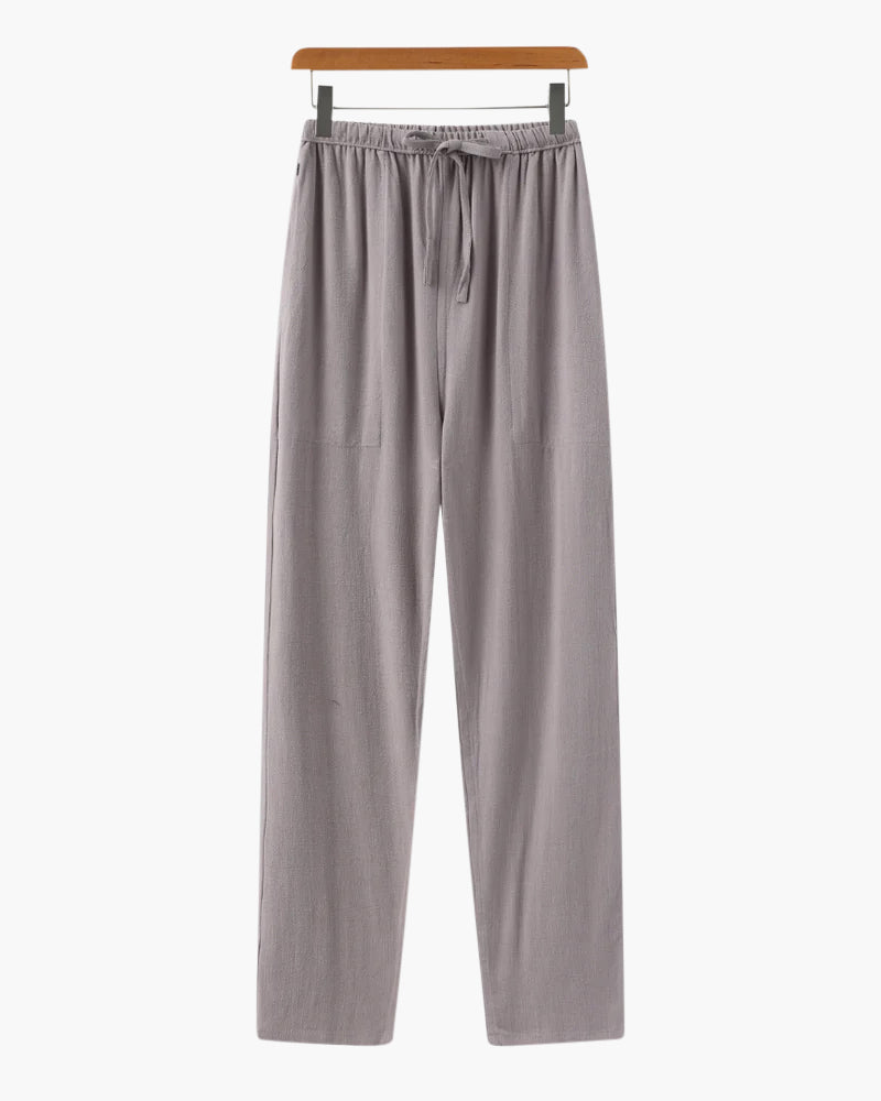 Adrian | Lichte Slim Fit Heren Zomer Linnenbroek met Koord