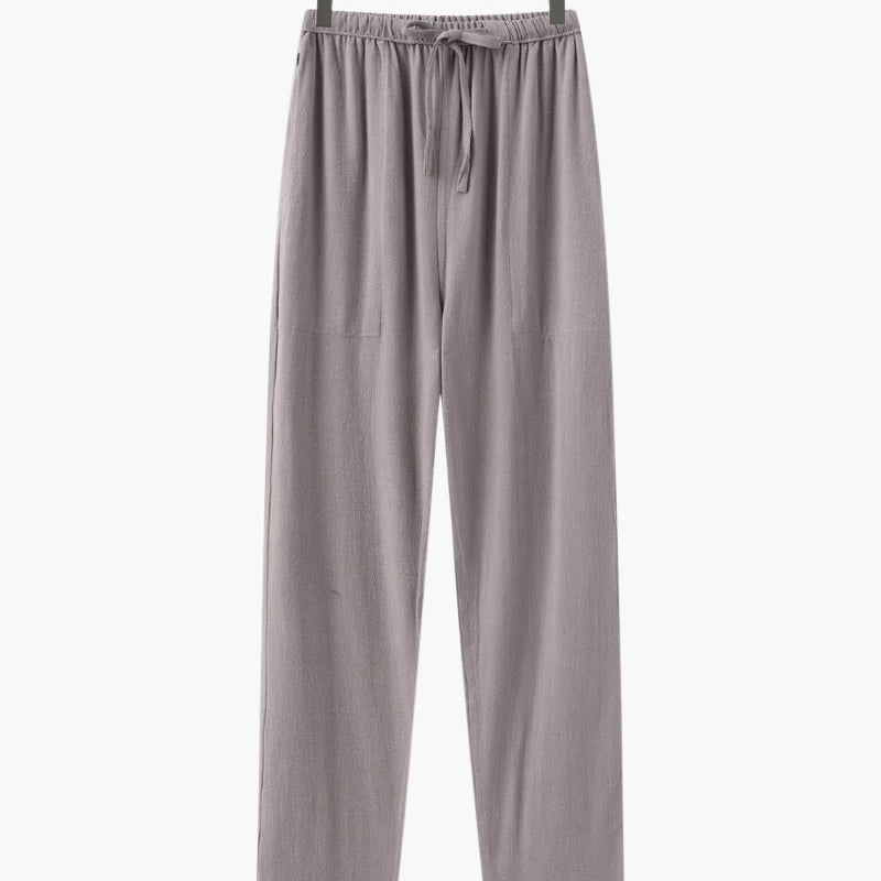 Adrian | Lichte Slim Fit Heren Zomer Linnenbroek met Koord