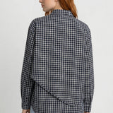 Elegante geruite wikkelblouse voor dames met lange mouwen