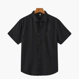 Isaiah | Korte Mouwen Heren Linnen Shirt met Borstzak