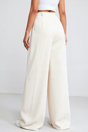 Elegante damesbroek met wijde snit en plooien