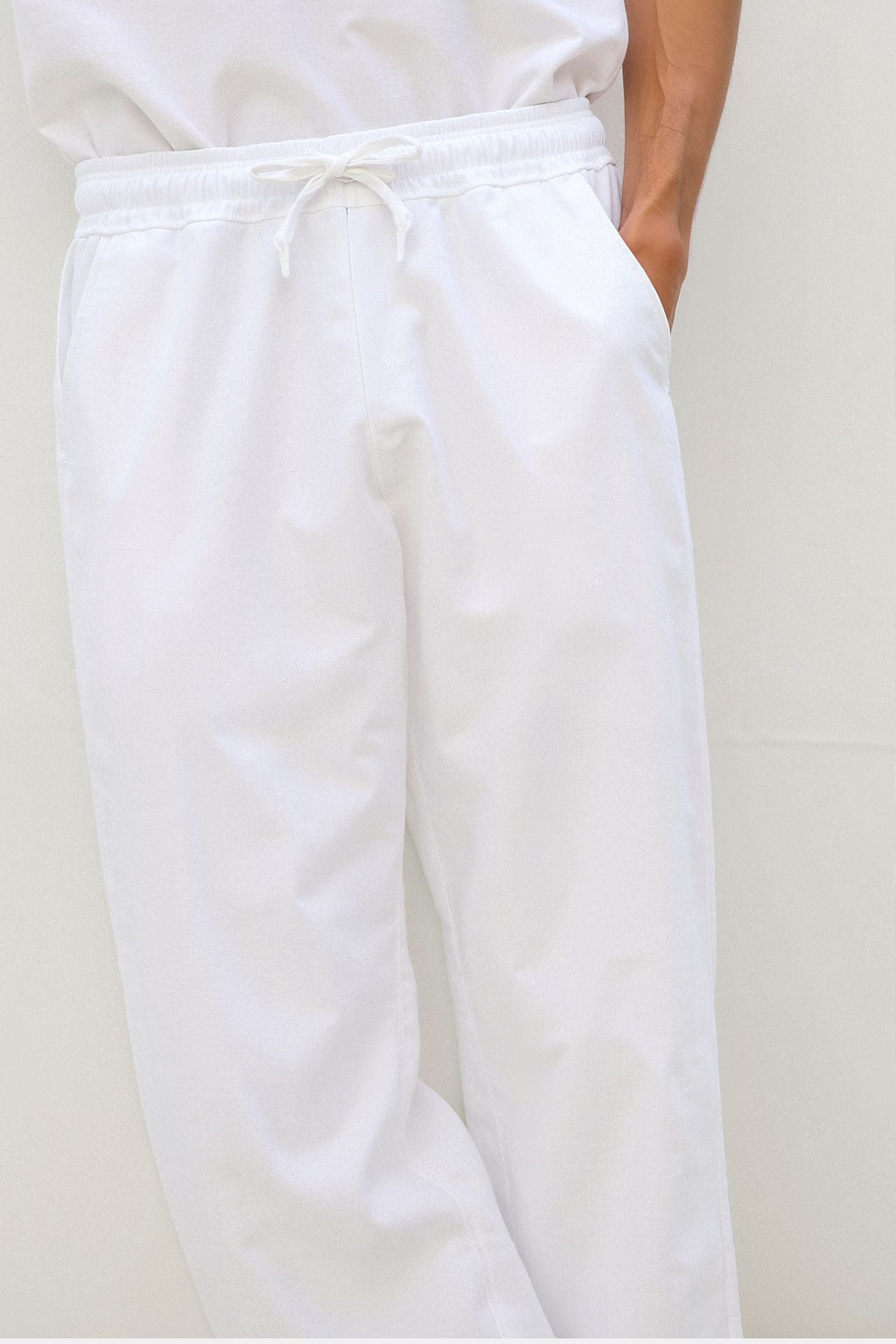 Leonardo | Heren-Loungebundhose in Wit met Kordelzug