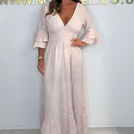 Boho Maxijurk met Rimpelmouwen en Borduursel