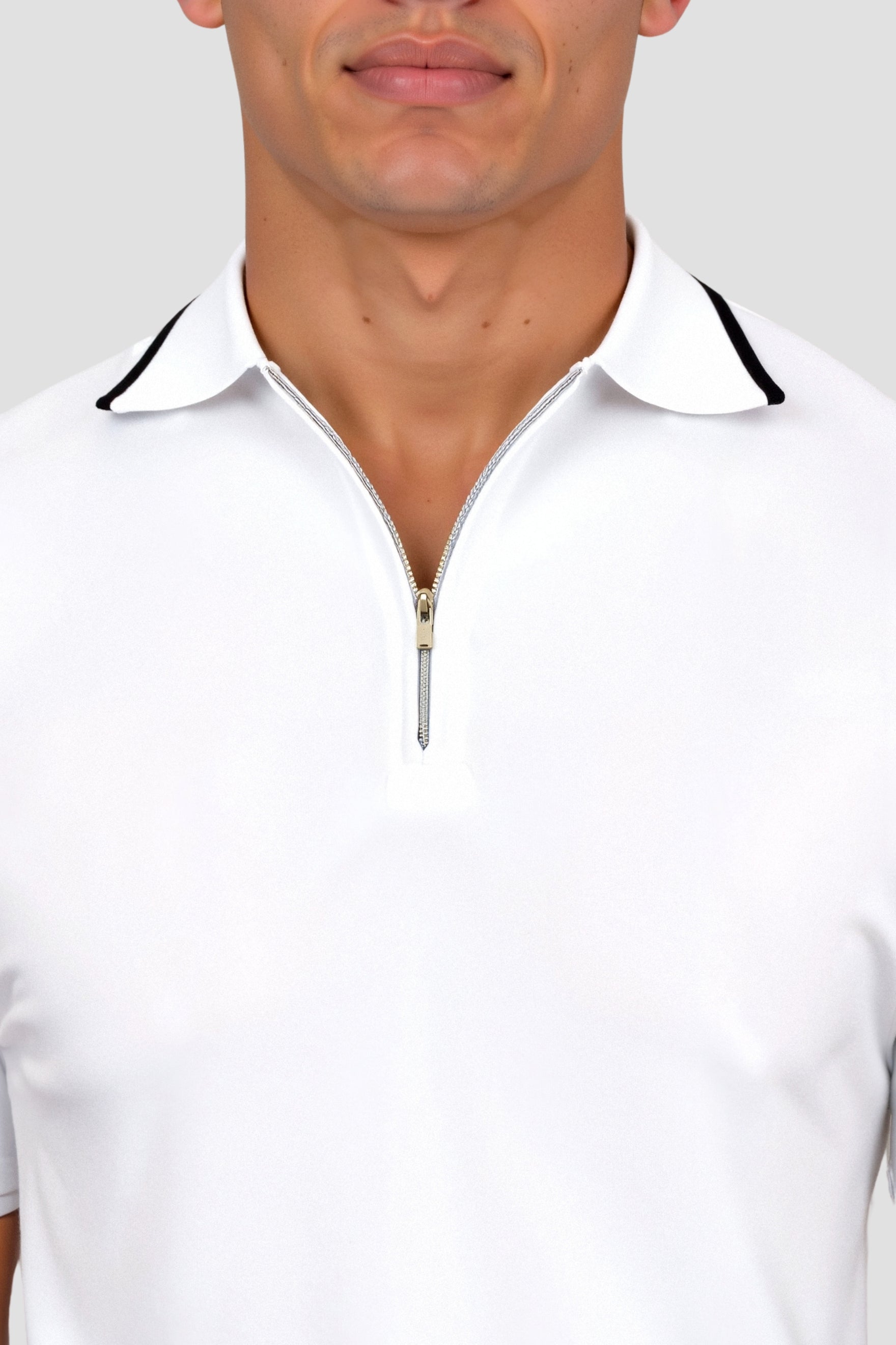 Klassiek Poloshirt met Rits en Contrastdetails