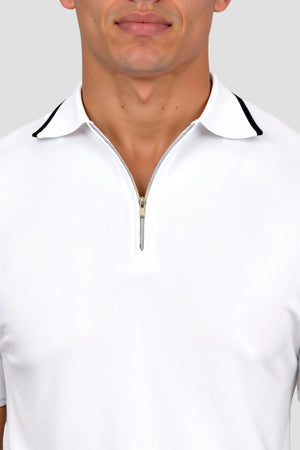 Klassiek Poloshirt met Rits en Contrastdetails