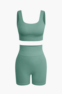 Elaine | Naadloos Sportset met Crop-Top & Yoga Shorts