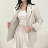 Athena | Effen Blazer- en Rechte Pantalon Set voor Dames