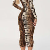 Leona | Elegante Leopard-Print Midikleed – Wild & Stijlvol
