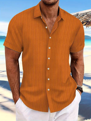 Owen | Relaxed Fit Gestreept Korte Mouwen Zomerhemd