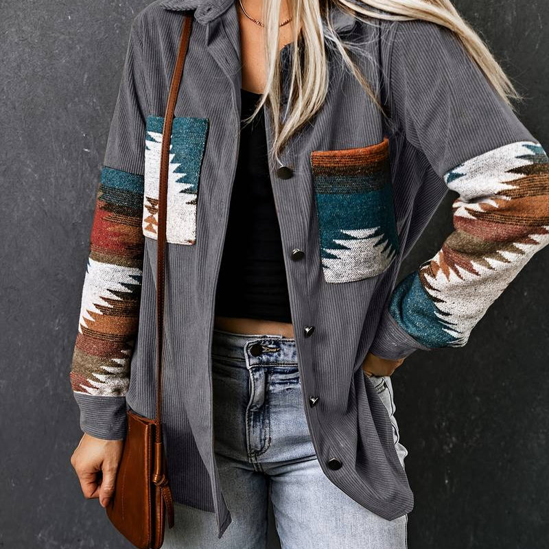 Casual Jas met Print | Boho Stijl | Zachte Pasvorm