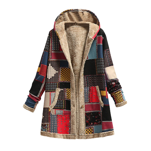 Fieneke™ Dames Patchwork Winterjas