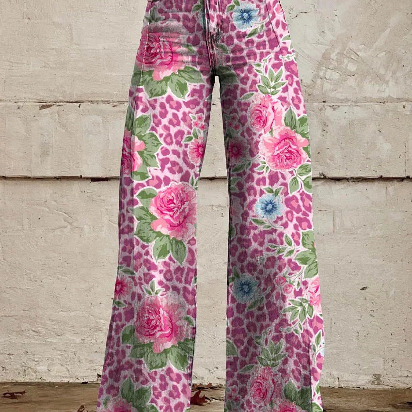 ColorVibe broek dames | Kleurrijke vintage broek | Comfortabele luchtige zomerbroek