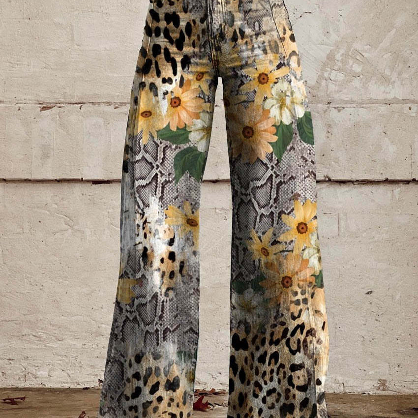 ColorVibe broek dames | Kleurrijke vintage broek | Comfortabele luchtige zomerbroek