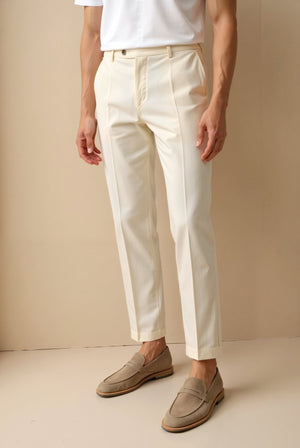 Heren Chino Broek in Wit – Elegantie en moderne stijl