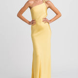 Dames One Shoulder Maxi Jurk Met Split