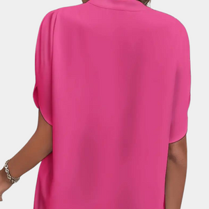Marjolein™ Dames V-Hals Blouse met Korte Mouwen