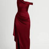 Elegante One Shoulder Avondjurk met Split