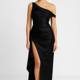 Elegante One Shoulder Avondjurk met Split