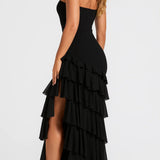Zwarte Elegante Strapless Maxi Jurk
