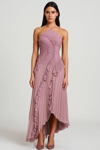 Dames One Shoulder Geplooide Maxi Jurk