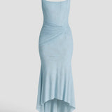 Dames Asymmetrische Midi Jurk Met Brede Bandjes